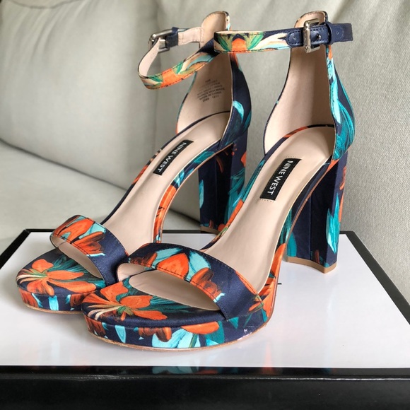 Nine West Shoes - Nine West Dempsey navy floral heels